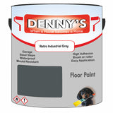 Denny's Floor Paint For Garages Colour- Retro Industrial Grey - Oilproof Tyre-Tough Hardwearing
