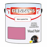Denny's Wood Paint For Doors Colour- Retro Lipstick Pink - Scuffproof Weatherproof Smooth
