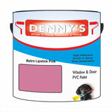 Denny's Plastic Paint For Doors Colour- Retro Lipstick Pink - Scuffproof Wipeable Durable