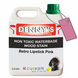 Denny's Stain Paint For Fences Colour- Retro Lipstick Pink - Weatherproof Uv-Safe Protect