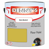 Denny's Floor Paint For Garages Colour- Retro Mustard - Oilproof Tyre-Tough Hardwearing