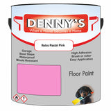 Denny's Floor Paint For Garages Colour- Retro Pastel Pink - Oilproof Tyre-Tough Hardwearing