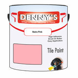 Denny's Tile Paint For Kitchen Tile Colour- Retro Pink - Wipe-Clean Grease-Resistant Refresh