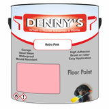 Denny's Floor Paint For Garages Colour- Retro Pink - Oilproof Tyre-Tough Hardwearing