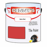 Denny's Tile Paint For Kitchen Tile Colour- Retro Red - Wipe-Clean Grease-Resistant Refresh