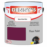Denny's Floor Paint For Sheds Colour- Retro Rivet Red - Durable Anti-Slip Weatherproof