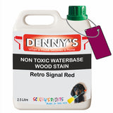 Denny's Stain Paint For Decking Colour- Retro Signal Red - Anti-Slip Weatherproof Nourish