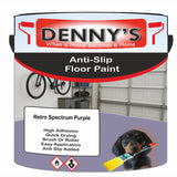 Denny's Floor Paint For Grip Coating Colour- Retro Spectrum Purple - Anti-Slip Hardwearing Safe