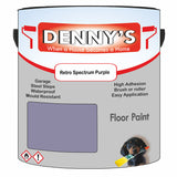 Denny's Floor Paint For Garages Colour- Retro Spectrum Purple - Oilproof Tyre-Tough Hardwearing