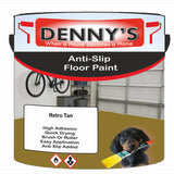 Denny's Floor Paint For Grip Coating Colour- Retro Tan - Anti-Slip Hardwearing Safe