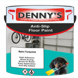 Denny's Floor Paint For Grip Coating Colour- Retro Turquoise - Anti-Slip Hardwearing Safe