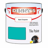 Denny's Tile Paint For Kitchen Tile Colour- Retro Turquoise - Wipe-Clean Grease-Resistant Refresh