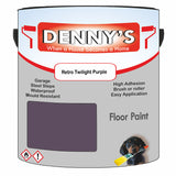 Denny's Floor Paint For Garages Colour- Retro Twilight Purple - Oilproof Tyre-Tough Hardwearing