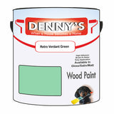 Denny's Wood Paint For Doors Colour- Retro Verdant Green - Scuffproof Weatherproof Smooth