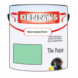 Denny's Tile Paint For Bathroom Tile Colour- Retro Verdant Green - Moistureproof Easy-Clean Makeover