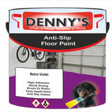 Denny's Floor Paint For Grip Coating Colour- Retro Violet - Anti-Slip Hardwearing Safe