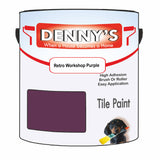 Denny's Tile Paint For Bathroom Tile Colour- Retro Workshop Purple - Moistureproof Easy-Clean Makeover