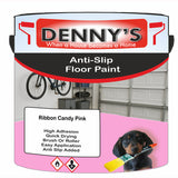 Denny's Floor Paint For Grip Coating Colour- Ribbon Candy Pink - Anti-Slip Hardwearing Safe