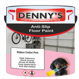 Denny's Floor Paint For Grip Coating Colour- Ribbon Cotton Pink - Anti-Slip Hardwearing Safe