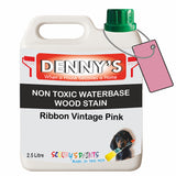 Denny's Stain Paint For Sheds Colour- Ribbon Vintage Pink - Weatherproof Uv-Safe Nourish
