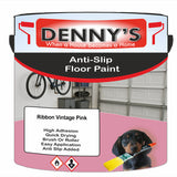 Denny's Floor Paint For Grip Coating Colour- Ribbon Vintage Pink - Anti-Slip Hardwearing Safe