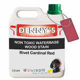 Denny's Stain Paint For Sheds Colour- Rivet Cardinal Red - Weatherproof Uv-Safe Nourish