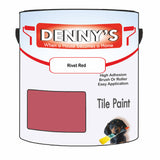 Denny's Tile Paint For Bathroom Tile Colour- Rivet Red - Moistureproof Easy-Clean Makeover