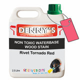 Denny's Stain Paint For Decking Colour- Rivet Tornado Red - Anti-Slip Weatherproof Nourish