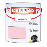 Denny's Tile Paint For Kitchen Tile Colour- Rose Bright Pink - Wipe-Clean Grease-Resistant Refresh