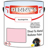 Denny's High Temp Paint For Radiators Colour- Rose Bright Pink - Heatproof No-Yellow Durable
