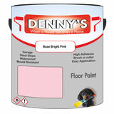Denny's Floor Paint For Sheds Colour- Rose Bright Pink - Durable Anti-Slip Weatherproof