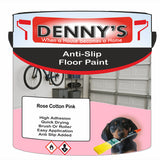 Denny's Floor Paint For Grip Coating Colour- Rose Cotton Pink - Anti-Slip Hardwearing Safe