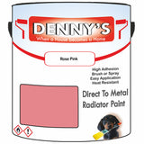Denny's High Temp Paint For Radiators Colour- Rose Pink - Heatproof No-Yellow Durable