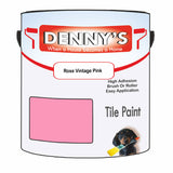 Denny's Tile Paint For Kitchen Tile Colour- Rose Vintage Pink - Wipe-Clean Grease-Resistant Refresh