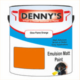 Denny's Emulsion Paint For Ceilings Colour- Glow Flame Orange - Matte Low-Splatter Stain-Hide Bright