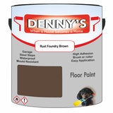 Denny's Floor Paint For Commercial Areas Colour- Rust Foundry Brown - High-Traffic Anti-Slip Hardwearing