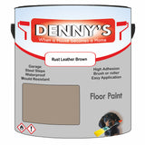 Denny's Floor Paint For Sheds Colour- Rust Leather Brown - Durable Anti-Slip Weatherproof
