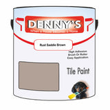 Denny's Tile Paint For Kitchen Tile Colour- Rust Saddle Brown - Wipe-Clean Grease-Resistant Refresh