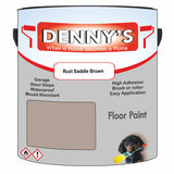 Denny's Floor Paint For Commercial Areas Colour- Rust Saddle Brown - High-Traffic Anti-Slip Hardwearing