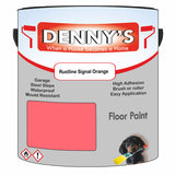 Denny's Floor Paint For Commercial Areas Colour- Rustline Signal Orange - High-Traffic Anti-Slip Hardwearing