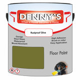 Denny's Floor Paint For Sheds Colour- Rustproof Olive - Durable Anti-Slip Weatherproof
