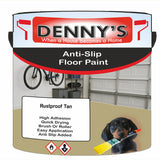 Denny's Floor Paint For Grip Coating Colour- Rustproof Tan - Anti-Slip Hardwearing Safe