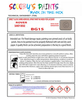SANDY BEIGE Aerosol Spray Paint Code BG15 Classic ROVER Model A60 Cambridge Automotive Restorative Paint Vehicle Touch-Up ROVER BG15 Paint Car Restoration DIY Auto Painting Classic Car Refinishing High-Quality Spray Paint Automotive Finish Vehicle Restoration Supplies Custom Car Paint Auto Body Paint Aerosol Can Automotive Refinishing Paint for Classic Cars