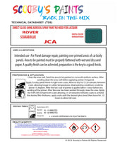 ROVER SCARAB BLUE Spray or Brush Paint For Classic ROVER Model 2500 Restore my Old ROVER