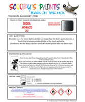 Skoda Fabia Anthracite Lha7 Health and safety instructions for use