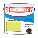 Denny's Plastic Paint For Windows Colour- Safety Amberline Yellow - Weatherproof Fade-Safe Upvc