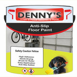 Denny's Floor Paint For Grip Coating Colour- Safety Caution Yellow - Anti-Slip Hardwearing Safe