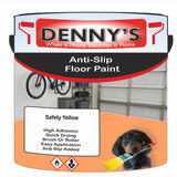 Denny's Floor Paint For Grip Coating Colour- Safety Yellow - Anti-Slip Hardwearing Safe