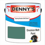 Denny's Emulsion Paint For Ceilings Colour- Spring Garden Soft Green - Matte Low-Splatter Stain-Hide Bright
