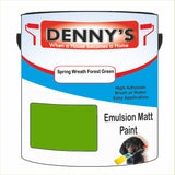 Denny's Emulsion Paint For Walls Colour- Spring Wreath Forest Green - Matte Wipe-Clean Durable Coverage